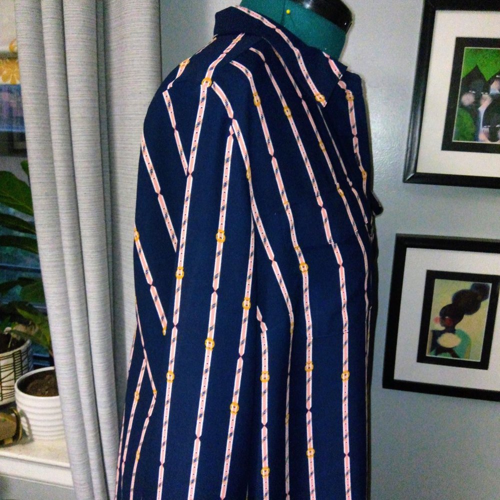 Natuical Striped Collared Blouse by Charter Club Sz Large NWT - Picture 12 of 15